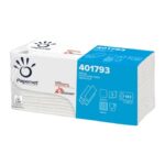 Asciugamani interfogliati piegati a z papernet 2 veli 23x23,5 cm bianco fascetta da 143 fogli art 117712 1