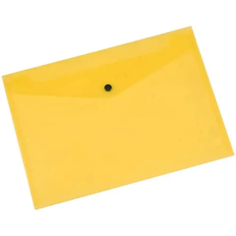 Portadocumenti con bottone q connect a4+ ppl kf03595 giallo