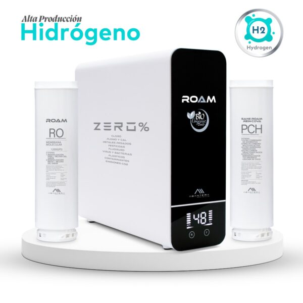 Purificador zero roam detox flujo directo 1200gpd hidrogeno enriquecido